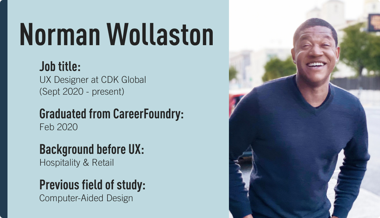 Norman Wollaston, CareerFoundry graduate and UX designer