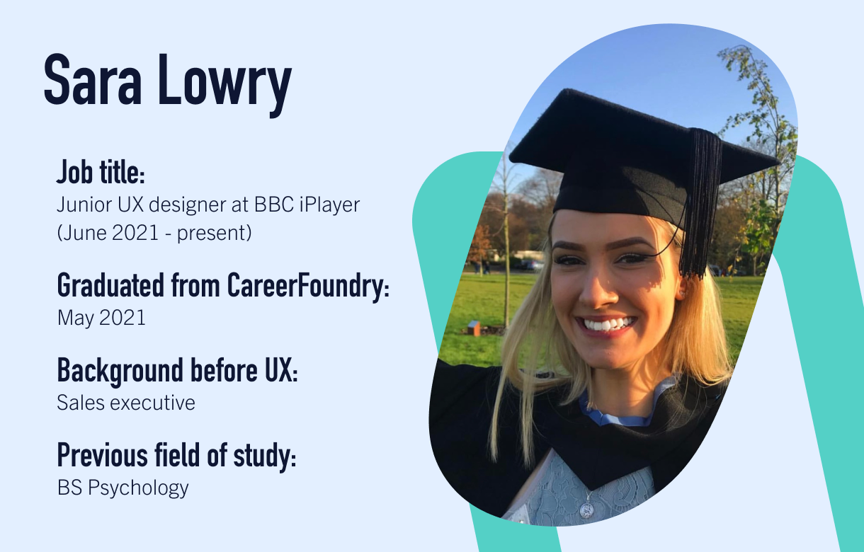 Sara Lowry, UX design CareerFoundry graduate