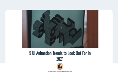 5 UI Animation trends in 2021